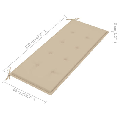 Gartenbank mit Auflage 120 cm Massivholz Akazie