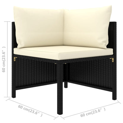 8-tlg. Garten-Lounge-Set mit Kissen Poly Rattan Schwarz