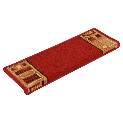 Treppenmatten Selbstklebend 15 Stk. 65x21x4 cm Rot