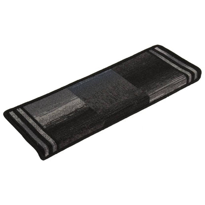 Treppenmatten Selbstklebend 15 Stk. 65x21x4 cm Schwarz und Grau