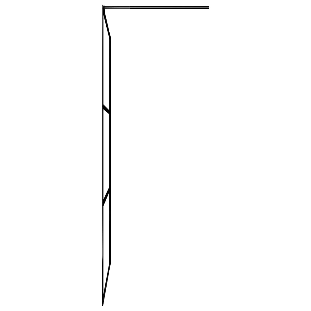 Duschwand für Begehbare Duschen ESG-Klarglas Schwarz 80x195 cm