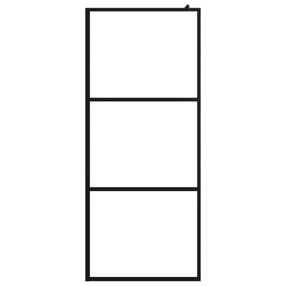 Duschwand für Begehbare Duschen ESG-Klarglas Schwarz 90x195 cm