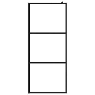 Duschwand für Begehbare Duschen ESG-Klarglas Schwarz 90x195 cm