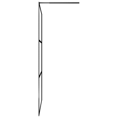 Duschwand für Begehbare Duschen ESG-Klarglas Schwarz 90x195 cm