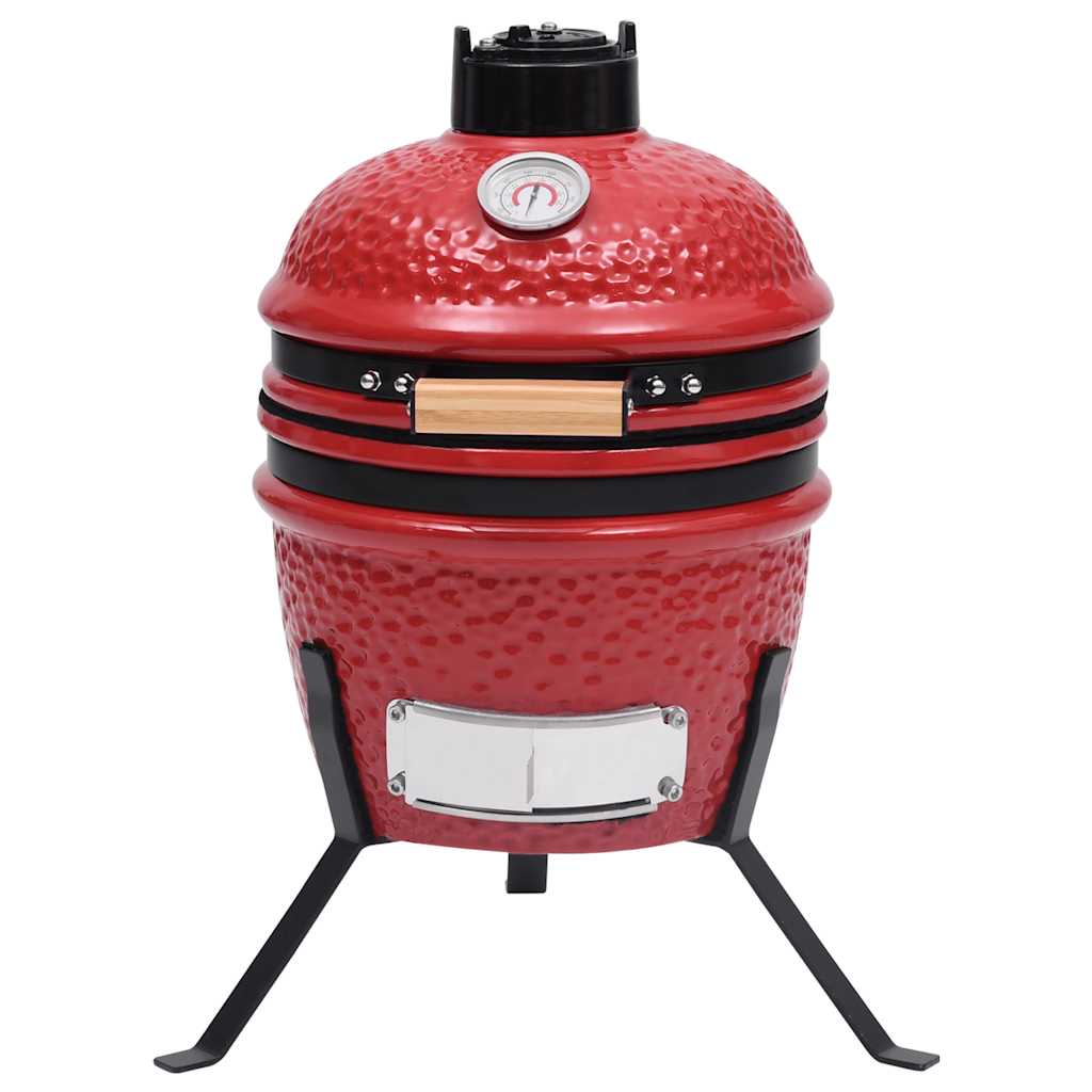 2-in-1 Kamado-Grill Smoker Keramik 56 cm Rot