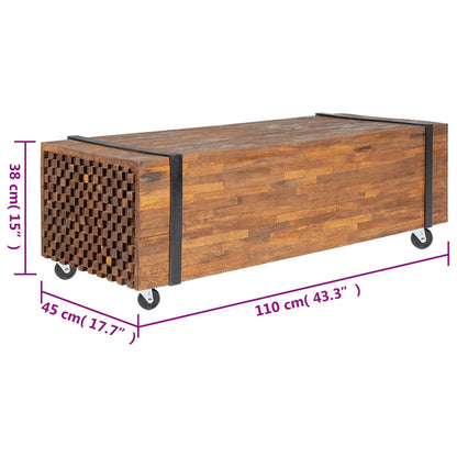 Couchtisch 110x45x38 cm Teak Massivholz