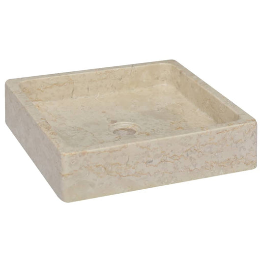 Waschbecken Creme 40x40x10 cm Marmor