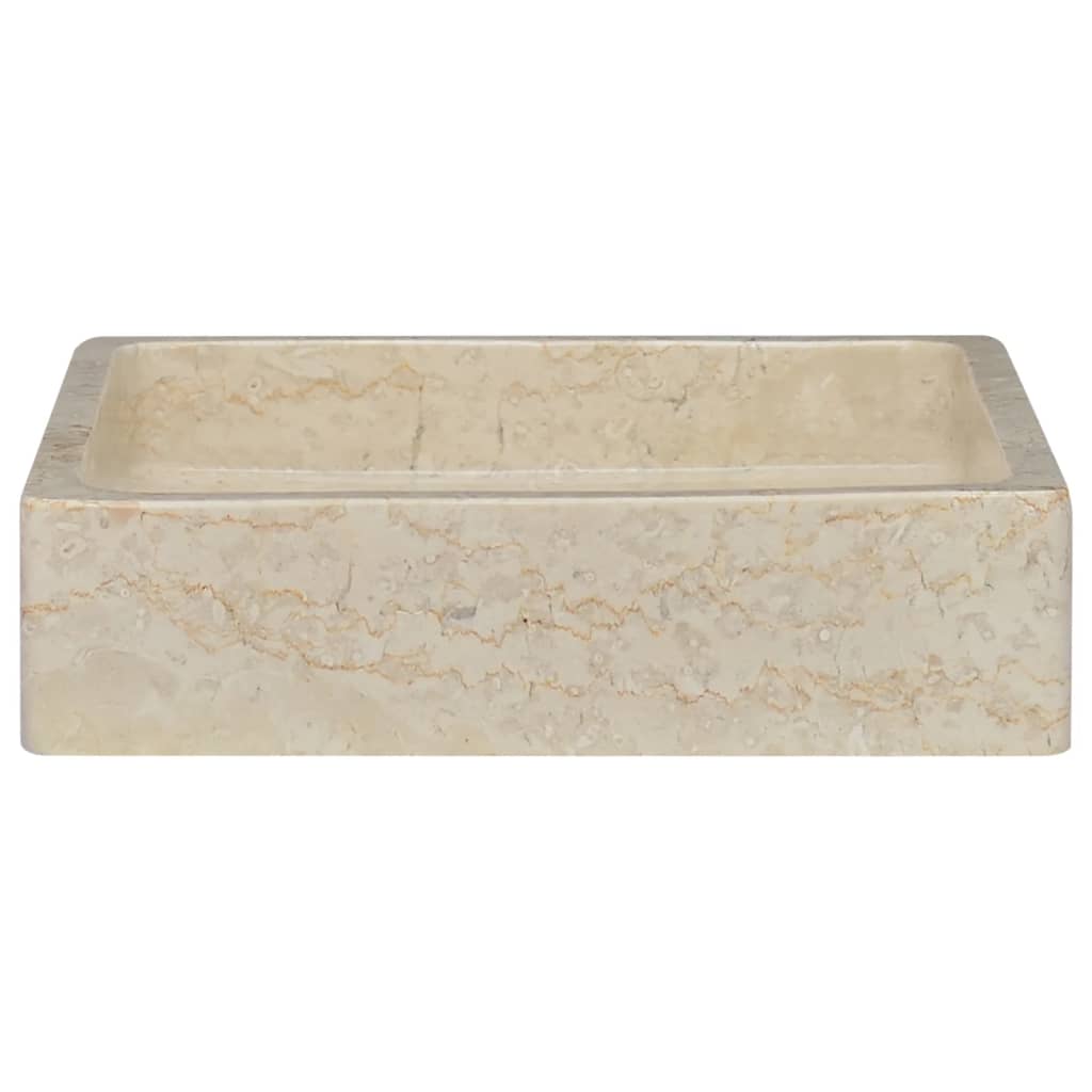 Waschbecken Creme 40x40x10 cm Marmor