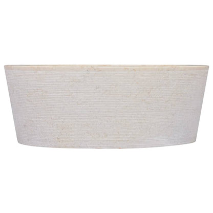 Waschbecken Creme Ø40x15 cm Marmor