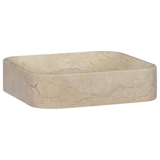 Waschbecken Creme 40x40x10 cm Marmor