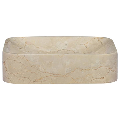 Waschbecken Creme 40x40x10 cm Marmor