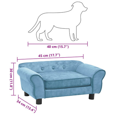 Hundesofa Türkis 72x45x30 cm Plüsch