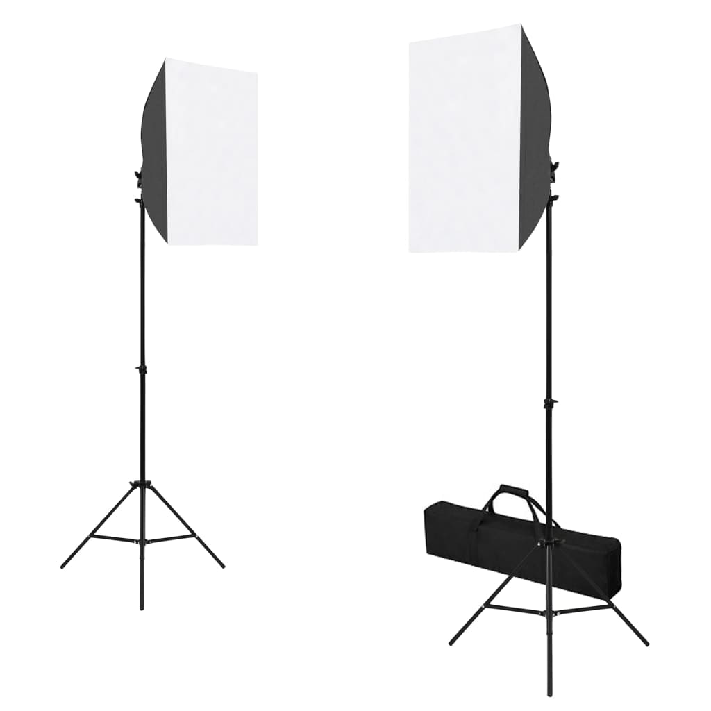 Fotostudio-Set mit Leuchten, Hintergrundsystem und Reflektor