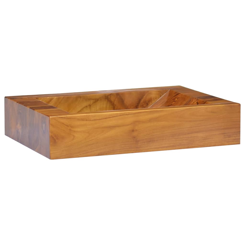 Waschbecken Massivholz Teak 50x35x10 cm