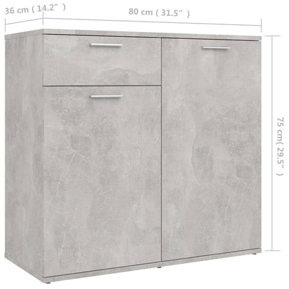 Sideboard Betongrau 80x36x75 cm Holzwerkstoff