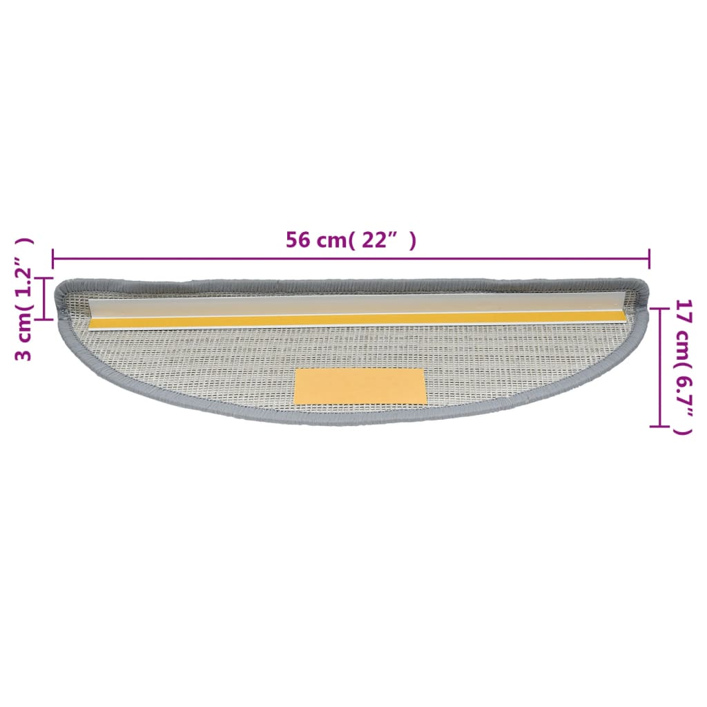 Stufenmatten 10 Stk. 56x17x3 cm Grau