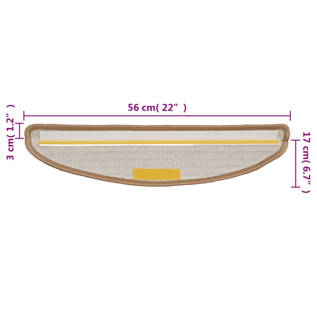 Stufenmatten 10 Stk. 56x17x3 cm Beige