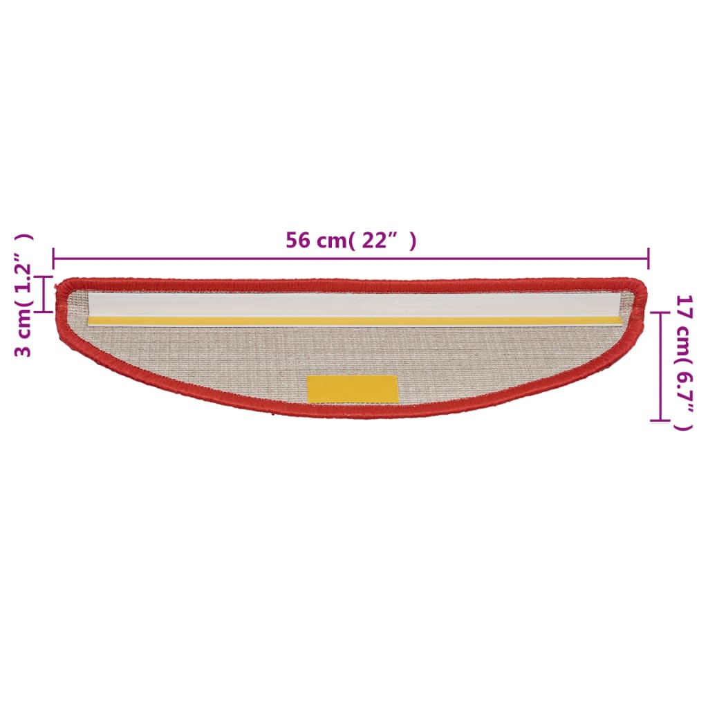 Stufenmatten 10 Stk. 56x17x3 cm Rot