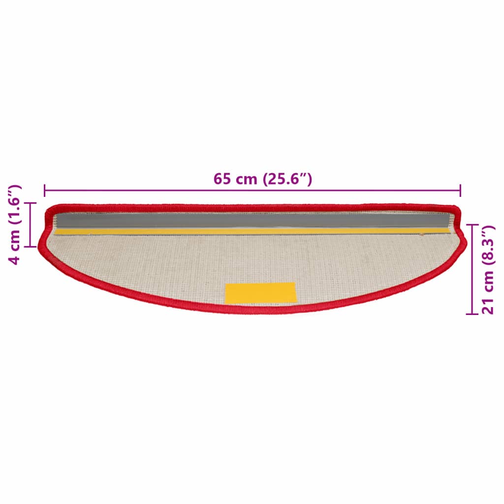 Stufenmatten 10 Stk. 65x21x4 cm Rot