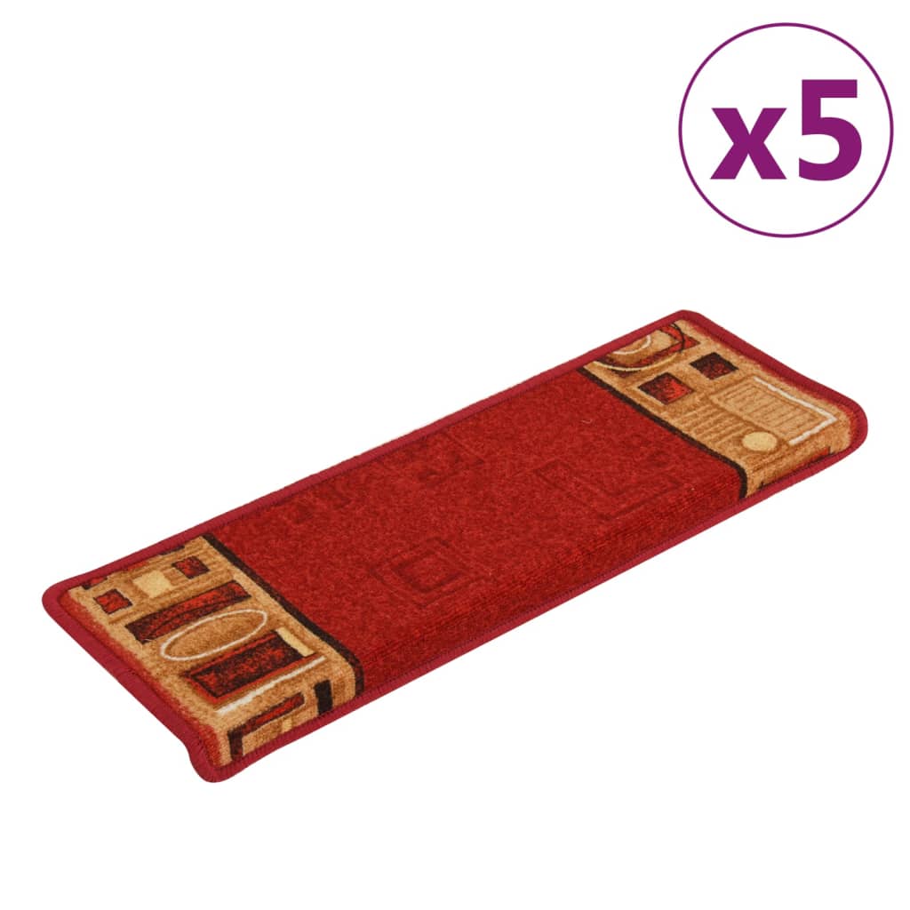 Stufenmatten Selbstklebend 5 Stk. 65x21x4 cm Rot