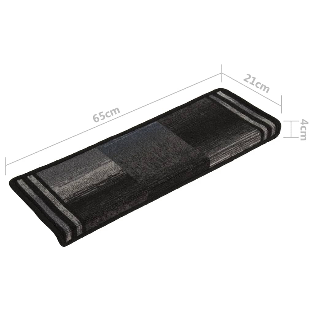 Stufenmatten Selbstklebend 5 Stk. 65x21x4 cm Schwarz Grau