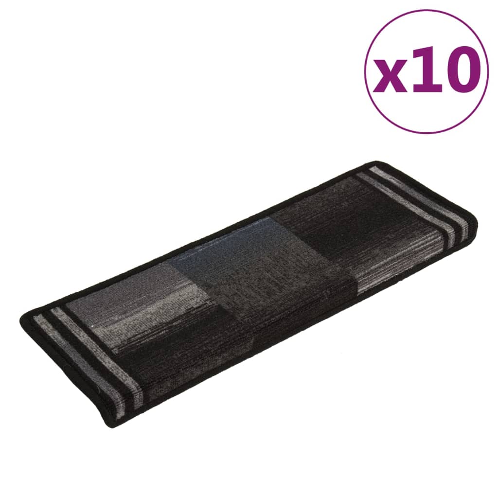 Stufenmatten Selbstklebend 10 Stk 65x21x4 cm Schwarz Grau