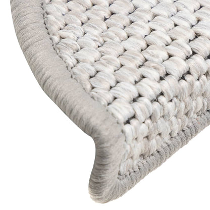 Treppenmatten Selbstklebend Sisal-Look 15 Stk. 56x17x3 Platina