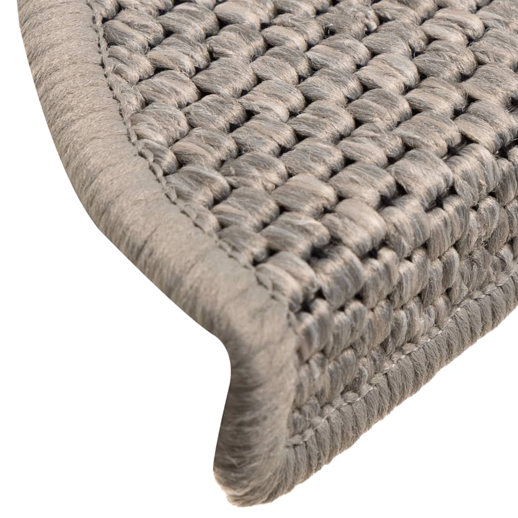 Treppenmatten Selbstklebend Sisal-Optik 15 Stk. 56x17x3cm Taupe