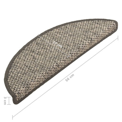 Treppenmatten Selbstklebend Sisal-Optik 15 Stk. 56x17x3 cm