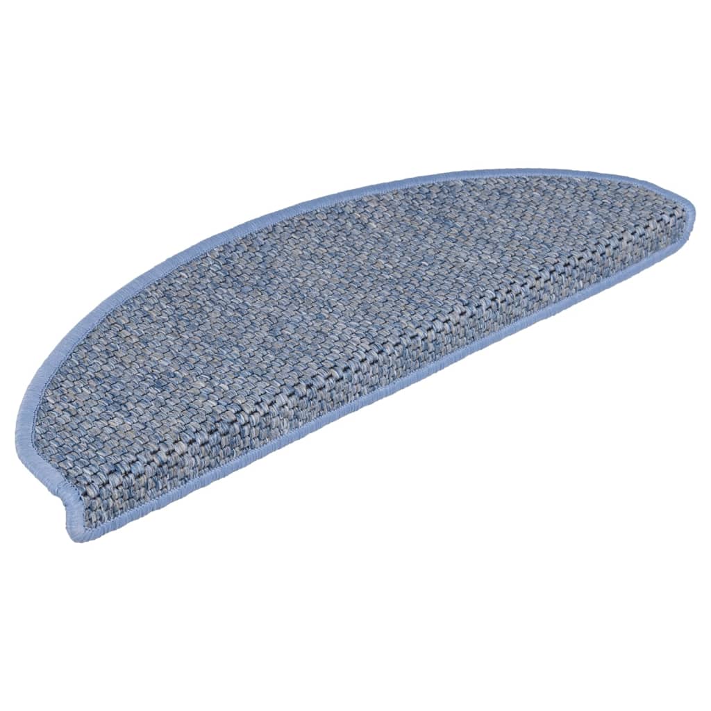 Treppenmatten Selbstklebend Sisal-Optik 15 Stk. 56x17x3cm Blau