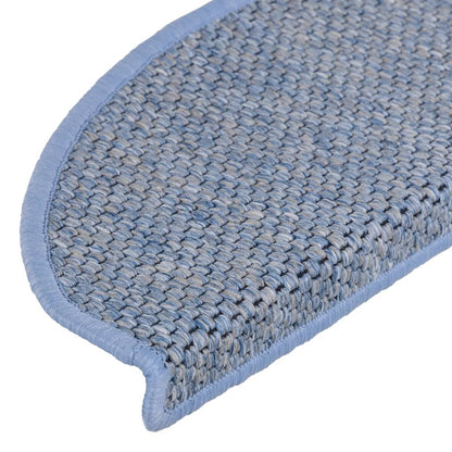 Treppenmatten Selbstklebend Sisal-Optik 15 Stk. 56x17x3cm Blau