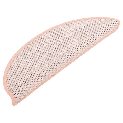 Treppenmatten Selbstklebend Sisal-Optik 15 Stk. 56x17x3 cm Rosa