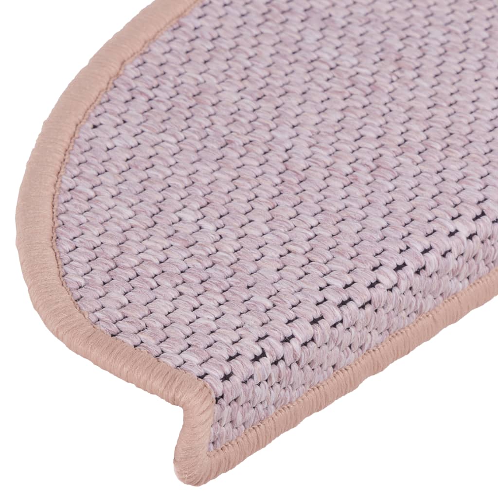 Treppenmatten Selbstklebend Sisal-Optik 15 Stk. 56x17x3 cm Rosa