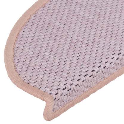 Treppenmatten Selbstklebend Sisal-Optik 15 Stk. 56x17x3 cm Rosa