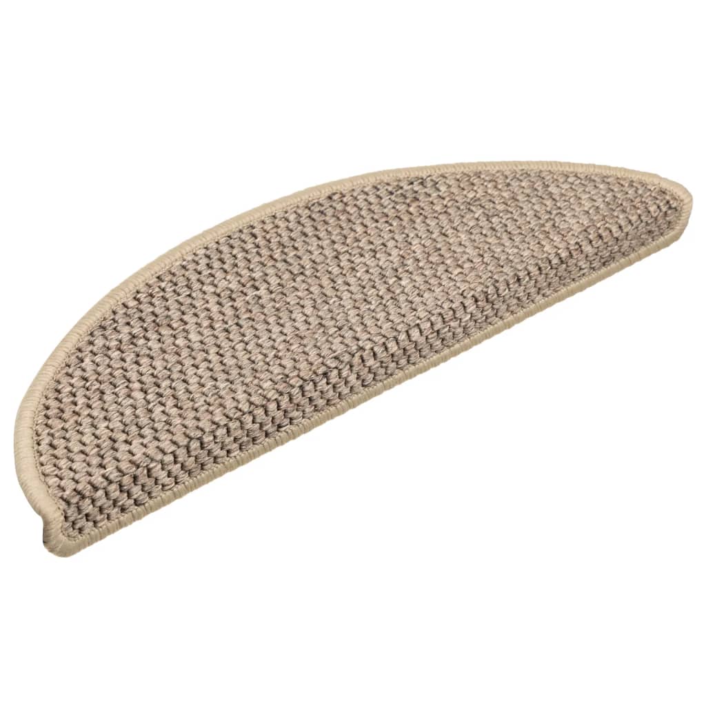 Treppenmatten Selbstklebend Sisal 15 Stk. 56x17x3cm Dunkelbeige