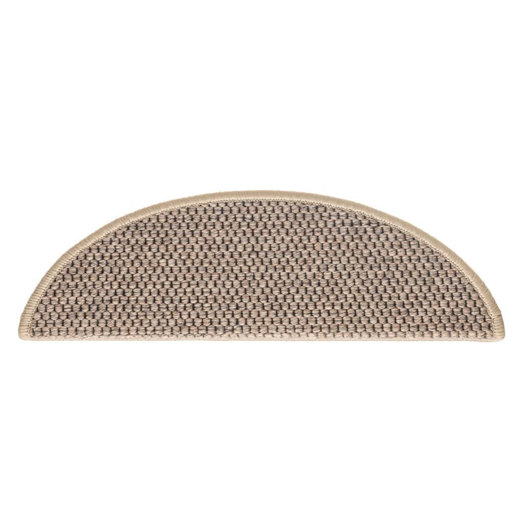 Treppenmatten Selbstklebend Sisal 15 Stk. 56x17x3cm Dunkelbeige