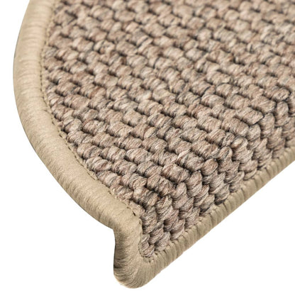 Treppenmatten Selbstklebend Sisal 15 Stk. 56x17x3cm Dunkelbeige