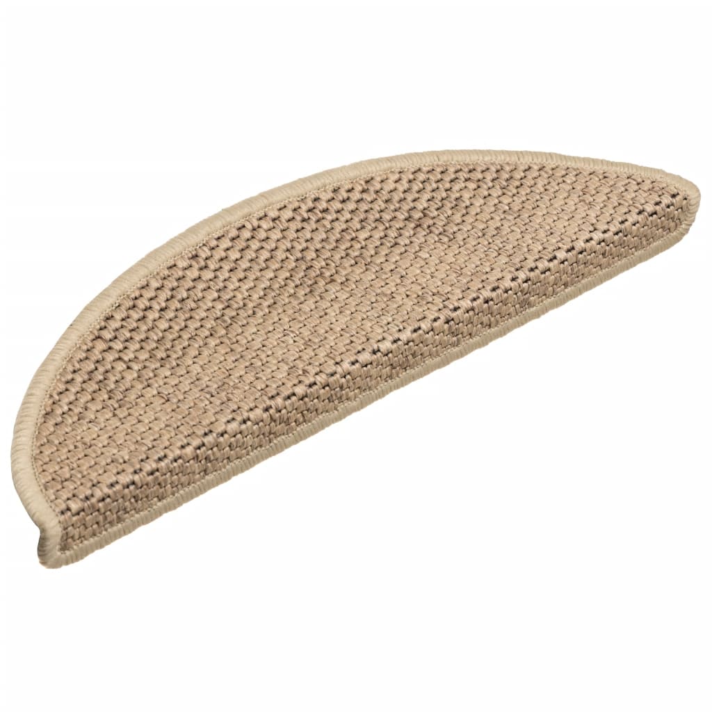 Treppenmatten Selbstklebend Sisal-Optik 15 Stk. 56x17x3 cm Sand