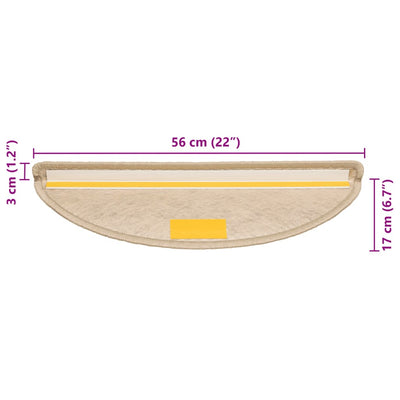 Treppenmatten Selbstklebend Sisal-Optik 15 Stk. 56x17x3 cm Sand