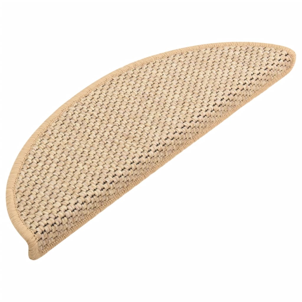 Treppenmatten Selbstklebend Sisal 15 Stk. 56x17x3 cm Hellbeige