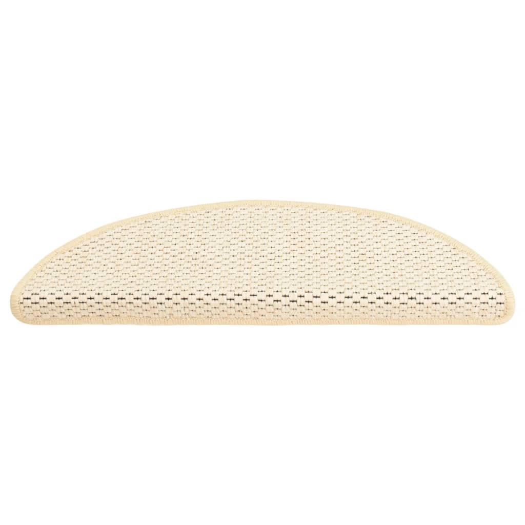 Treppenmatten Selbstklebend Sisal-Optik 15 Stk. 56x17x3cm Creme