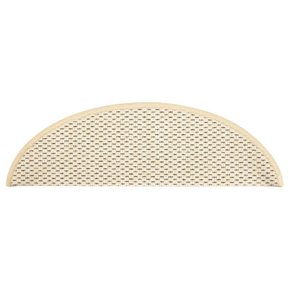 Treppenmatten Selbstklebend Sisal-Optik 15 Stk. 56x17x3cm Creme