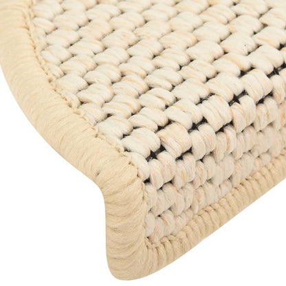 Treppenmatten Selbstklebend Sisal-Optik 15 Stk. 56x17x3cm Creme