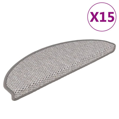 Treppenmatten Selbstklebend Sisal-Look 15 Stk. 65x21x4 Platina