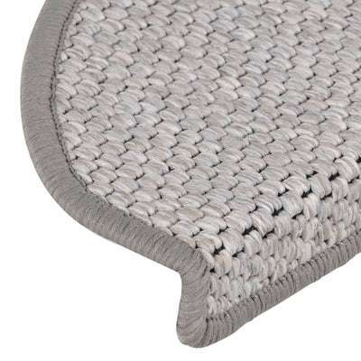 Treppenmatten Selbstklebend Sisal-Look 15 Stk. 65x21x4 Platina