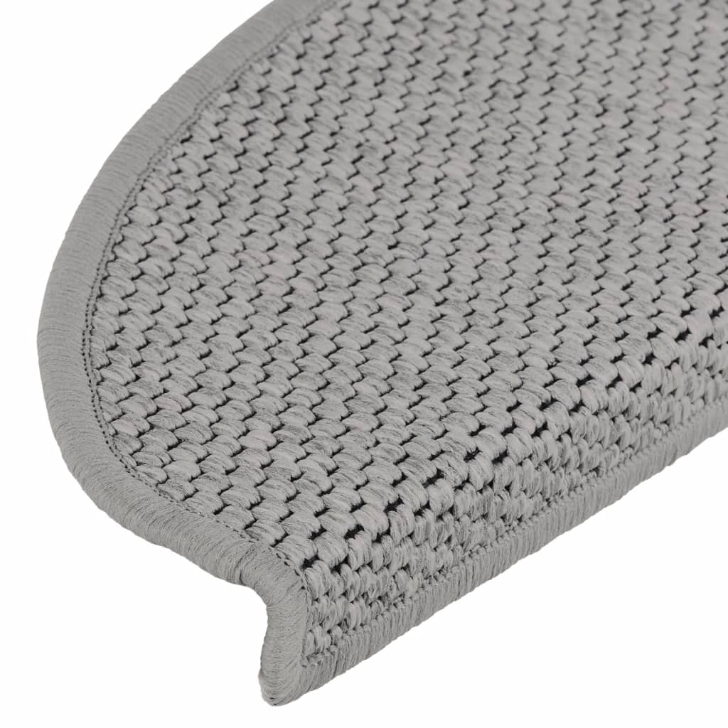 Treppenmatten Selbstklebend Sisal-Optik 15 Stk. 65x21x4cm Taupe