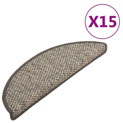 Treppenmatten Selbstklebend Sisal 15 Stk. 65x21x4 cm Anthrazit