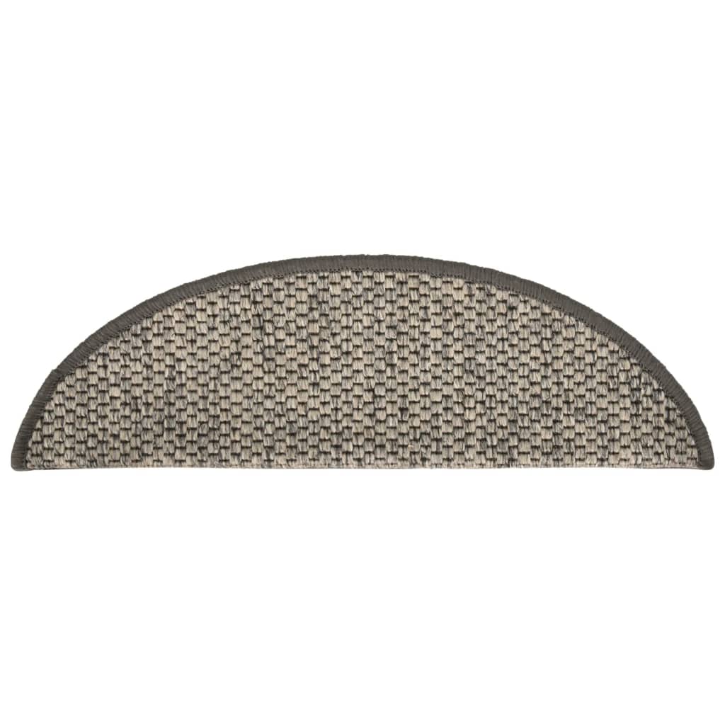 Treppenmatten Selbstklebend Sisal 15 Stk. 65x21x4 cm Anthrazit