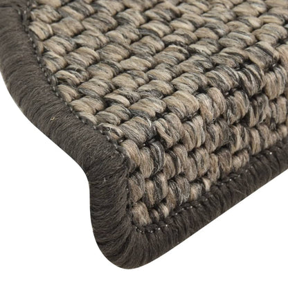 Treppenmatten Selbstklebend Sisal 15 Stk. 65x21x4 cm Anthrazit