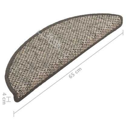 Treppenmatten Selbstklebend Sisal 15 Stk. 65x21x4 cm Anthrazit